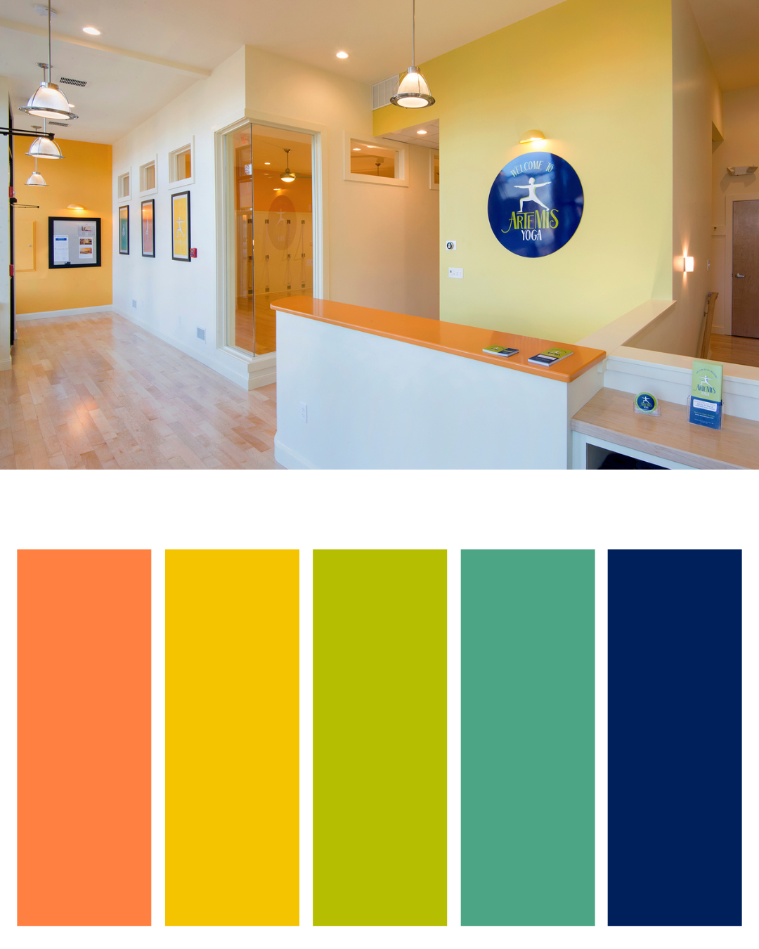 Yoga studio and its color palette