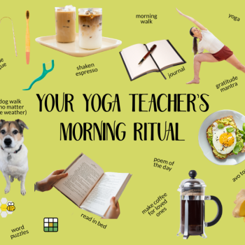collage of images depicting morning rituals